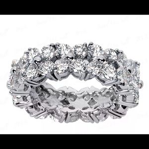 Flower diamond wedding band
